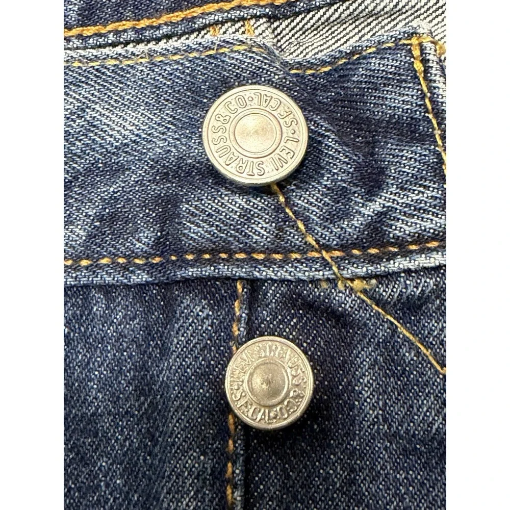 Levis 501 Original Fit Mens Blue Jeans W42 L34 Medium Wash Straight Denim